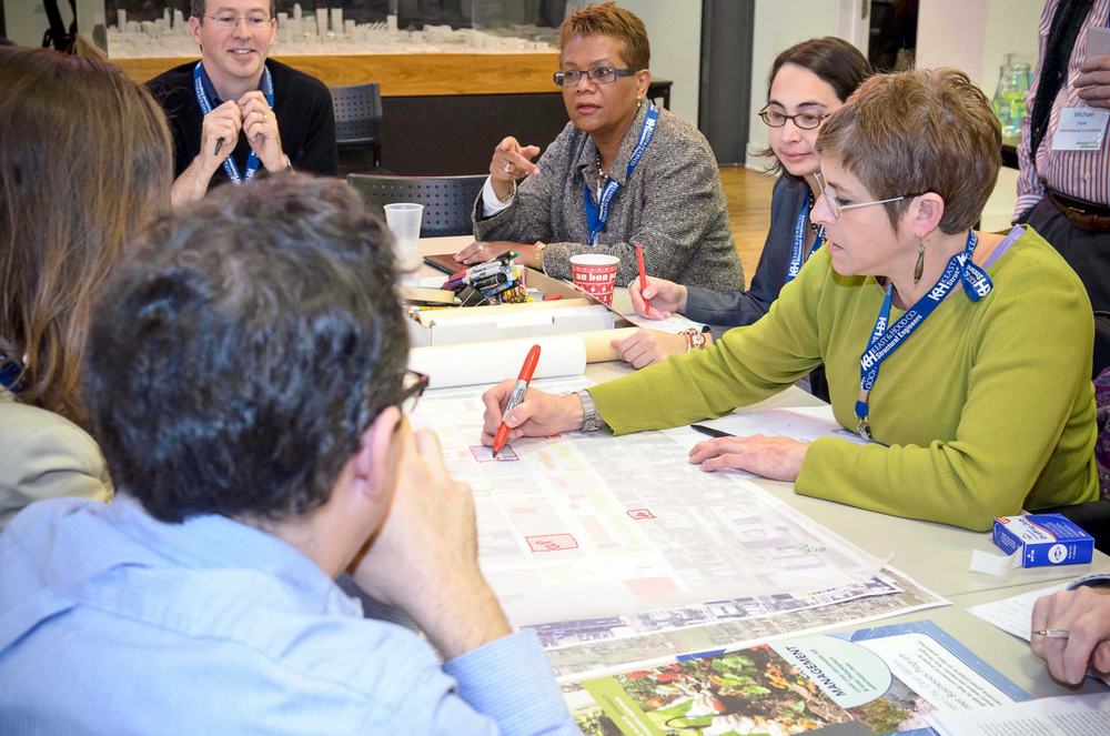 Holding low impact development events before and during the competition can increase competition participation, LID knowledge, and excitement. This image from Infill Philadelphia shows a Design Charrette. Photo credit: Mark Garvin
