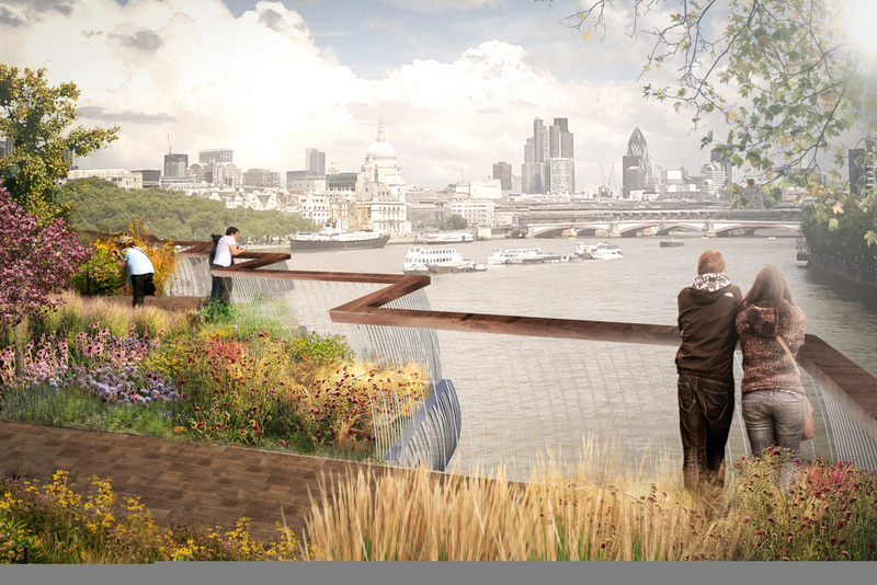 The bridge will contain native plants that will capture and absorb stormwater.